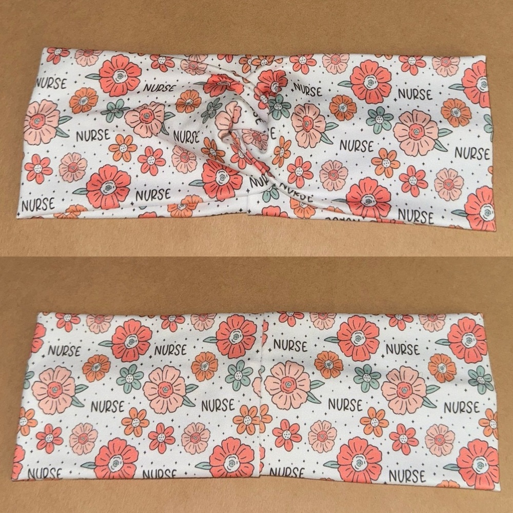 Floral 'Nurse' Knot Headband new